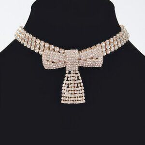 Rhinestone Ribbon Choker